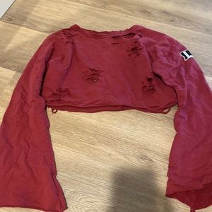 LF Destroyed Long Sleeve Cropped Tee